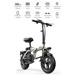 SFXYJ Bike Folding Electric Bike - Aluminum Alloy Material Pedal-Assist E-Bike with 14-Inch Tires, 48V 400W Motor, 7.2 Inch Color Screen, Remote Control Anti-Theft Mountain Bicycles