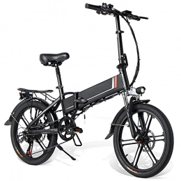 TGHY Bike Folding Electric Bike Ebike 20" Electric Commuter Bicycle 10.4Ah Removable Lithium-Ion Battery 48V 350W Motor 7-Speed Pedal Assist Disc Brake for Trunk Office Elevator, Black