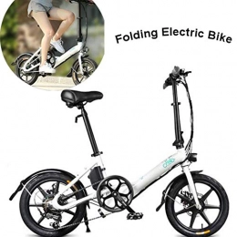 Dedeka Bike Folding Electric Bike, FIIDO D3s 7.8 16 Inch Collapsible Electric Commuter Bike Ebike with 3 speed electric assisted shifting and Shimano 6 Speeds Lithium Battery, Up to 25KM / H, 18KG, Black / White