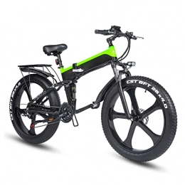 AWJ Electric Bike Folding Electric Bike for Adult, 26'' Fat Tire Ebike with 1000W Motor, 48V / 12.8 Ah Removable Battery, Snow, Beach, Mountain Hybrid Ebike