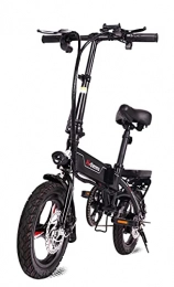 BHPL Bike Folding Electric Bike for Adults 18" Fat Tire Mountain Beach Snow Bicycles Gear E-Bike with Detachable Lithium Battery, Black
