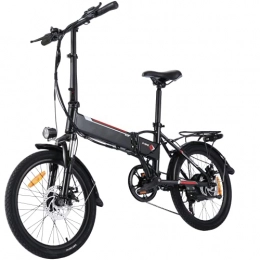 WIND SPEED Bike Folding Electric Bike for Adults, 20'' E Bike for Men Women / 250W Folding Ebike with 36V 8Ah Removable Lithium Battery, Professional 7 Speed Pedal Assist Bicycle, Max Speed 25km / h City Ebike (Black)