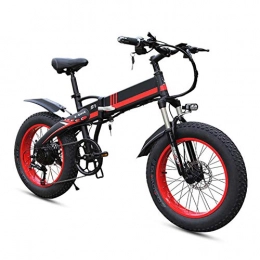 TANCEQI Bike Folding Electric Bike for Adults, 20-Inch Tires Mountain Electric Bike, Adjustable Lightweight Alloy Frame Variable 7 Speed E-Bike with LCD Screen, for City Outdoor Cycling Travel Work Out, Red