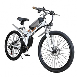 BGLMX Electric Bike Folding Electric Bike for Adults, 26" Electric Bicycle Portable Commute Ebike with 250W Motor, Mechanical Double Disc Brake, Professional 7 Speed Transmission Gears, 36V Battery, White