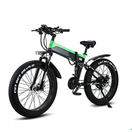 WBYY Bike Folding Electric Bike for Adults, 26'' Electric Commuter Bicycle with 12.8AH Lithium-Ion Battery, 48V 500W Motor and Smart Adjustable Speed (Green)