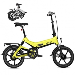 LYRWISHLY Electric Bike Folding Electric Bike - Portable Easy To Store, LED Display Electric Bicycle Commute Ebike 250W Motor, 7.8Ah Battery, Professional Three Modes Riding Assist Range Up 90-100km ( Color : Yellow )