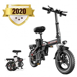 SFXYJ Bike Folding Electric Bike with Removable Battery & Back Seat - Magnesium Alloy Material Pedal-Assist E-Bike with 14-Inch Tires - 400W Motor, Class 5 Shock Absorber, 3 Riding Modes Mountain Bicycles