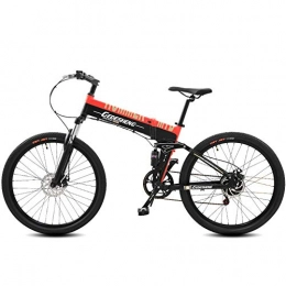 MERRYHE Bike Folding Electric Bikes 240W 48V10AH Mountain Bicycle 27 Speeds Cruiser E-bike Road Bike Two Styles To Choose From Electric Booster - 90km / Pure Booster Riding - 10000km, Red-Pure / Booster / Ride / 10000km