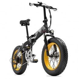 WMLD Electric Bike Folding Electric Bikes for Adults 1000W 48V Men's and Women'S Cross-Country Electric Bicycles 20 * 4.0 Inch Fat Tire E Bike (Color : 14.5A gray yellow)