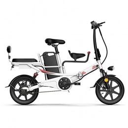 LIU Electric Bike Folding Electric Bikes for Adults 14 Inch Electric Bicycle 48V 400W Motor Lithium Battery Disc Brake Carbon Steel Frame E-Bike (Color : 15 ah white)