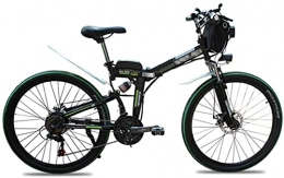 CCLLA Electric Bike Folding Electric Bikes for Adults 26" Mountain E-Bike 21 Speed Lightweight Bicycle, 500W Aluminum Electric Bicycle with Pedal for Unisex And Teens (Color : Green)