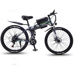 Folding Electric Mountain Bike, 350W Snow Bikes, Removable 36V 8AH Lithium-Ion Battery for Adult Premium Full Suspension 26 Inch Electric Bicycle