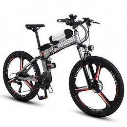 AZXV Electric Bike Folding Electric Mountain Bike，Suspension High-Carbon Steel MTB Bicycle，21 Speeds，26-inch Wheel，Dual Disc Brake Non-Slip，for Adults Mountain Variable Speed Electric