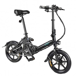 1Life Electric Bike Folding Moped Electric Bike Aluminum Alloy Electric Bicycle with USB Mobile Phone Bracket (Black)