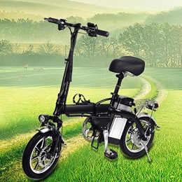 Following Bike Following 14 inch Fat Tire Folding Electric Bike 350w 40-50KM / H Electric Mountain Bicycle Lightweight and Aluminum Folding EBike with Pedals handsome