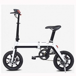 FYJK Bike FYJK Ebike Foldable Electric Bike with 350W Motor, Inflatable Rubber Tire, 120Kg Payload for Adult, White
