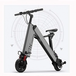 FYJK Electric Bike FYJK Electric Scooter Mini Foldable Bcycle Weight 16KG with 3 Gears Speed And 3 Shock Absorbers Especially Suitable for People Over 50 Age on A Trip, Gray, 35~40KM
