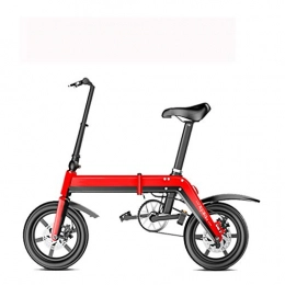 FYJK Electric Bike FYJK Folding Electric Bike - Portable Easy To Store in Caravan, Motor Home, Boat. Short Charge Lithium-Ion Battery And Silent Motor Ebike, Red