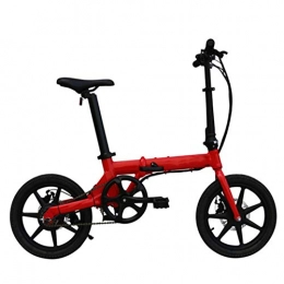 FZYE Electric Bike FZYE 16 inch Folding Electric Bikes, Aluminum alloy intelligent Bikes LCD liquid crystal instrument ACS cruise system Outdoor Cycling Travel, Red