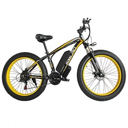 FZYE Electric Bike FZYE 26 inch Electric Bikes, 48V 1000W aluminum alloy suspension fork Bikes 21 speed Adult Bicycle Sports Outdoor Cycling, Yellow
