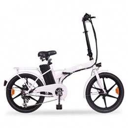 FZYE Electric Bike FZYE Adult Folding Electric Bikes 20 inch, Aluminum alloy wheel Bikes 36V10A lithium-ion battery Bicycle Men Women Sports Outdoor Cycling, White