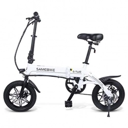 Gaoyanhang Electric Bike Gaoyanhang 14 inch electric bicycle-36V / 7.5AH lithium battery folding bicycle, 250W high speed brushless motor, 25km / h speed (Color : White)