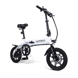 Gaoyanhang Bike Gaoyanhang Electric folding bicycle - 36V / 7.5AH 14-inch folding bike, 250W high-speed brushless motor, 25km / h, aluminum alloy rust-proof body (Color : White)