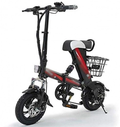 Gaoyanhang Bike Gaoyanhang Smart Folding Electric Bike adult Mini Electric Bicycle 12inch 36V 8AH 250W Motor With Double Disc Brakes 25km / h sctooer (Color : Red, Size : L)