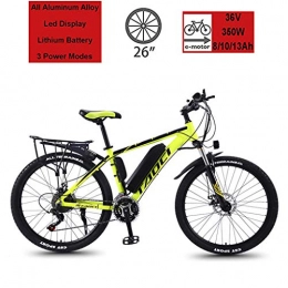 GASLIKE Electric Bike GASLIKE 26 Inch Electric Bicycle, Removable Lithium-Ion Battery 350W Electric Bike for Adults E-Bike 21 Speed Gear And Three Working Modes, Yellow, 10Ah 70Km