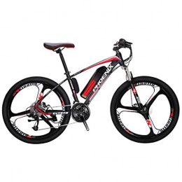 GASLIKE Electric Bike GASLIKE Adult Electric Mountain Bike, 250W Snow Bikes, Removable 36V 10AH Lithium Battery for, 27 speed Electric Bicycle, 26 Inch Magnesium Alloy Integrated Wheels, Red