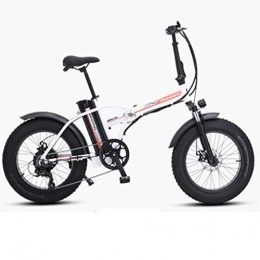 GASLIKE Fat Tire Electric Bike 20" Foldaway/City Electric Bike Assisted Electric Bicycle Sport Mountain Bicycle with 500W 48V 15AH Lithium Battery,White
