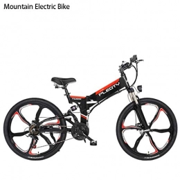GASLIKE Bike GASLIKE Foldable Adult Mountain Electric Bike, 48V 10AH Lithium Battery, 480W Aluminum Alloy Bicycle, 21 speed, 26 Inch Magnesium Alloy Integrated Wheels, Black