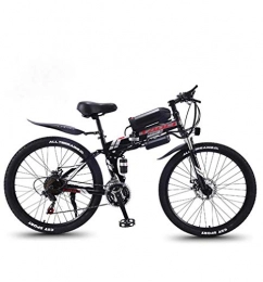 GASLIKE Electric Bike GASLIKE Folding Electric Mountain Bike, 350W Snow Bikes, Removable 36V 8AH Lithium-Ion Battery for, Adult Premium Full Suspension 26 Inch Electric Bicycle, Black, 27 speed