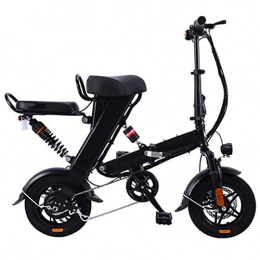 GEXING Electric Bike GEXING Folding Electric Car 3 modes speed up to 28Km, motor 48V / 250W, aluminum frame adult electric bicycle (Color : Black, Size : A-(Power lasting 70km))