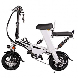 GEXING Bike GEXING Folding Electric Car 350w48v, adult maximum weight 120kg, unisex electric bicycle (Color : White)