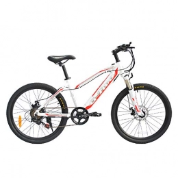 GG Bike GG 24'' Pedal Assist Electric Bike Mountain Bicycle, Disc Brake, 250W Brushless Motor, 36V 7.8Ah / 8.7Ah / 9.6Ah / 10.5Ah Built-in Battery, Aluminum Alloy Frame(White, 250W 36V10.5Ah)