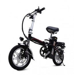 GHGJU Bike GHGJU Bicycle 14 inch electric bicycle folding adult mini u ltra light electric single car Suitable for everyday sports and cycling (Color : Black)