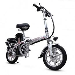 GHGJU Electric Bike GHGJU Bicycle 14 inch electric bicycle folding adult mini u ltra light electric single car Suitable for everyday sports and cycling (Color : Silver)