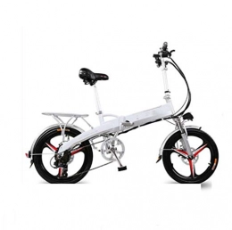 GHGJU Electric Bike GHGJU Bicycle folding electric bicycle moped 48V mini variable speed electric bicycle Suitable for everyday sports and self-fitness (Color : White)