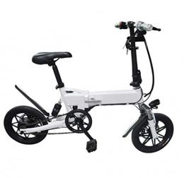GHGJU Bike GHGJU Bicycle folding electric bicycle with pedal bicycle 14 inch double disc brake adult electric car Suitable for everyday sports and cycling (Color : White)