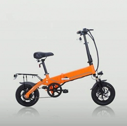 GHGJU Electric Bike GHGJU Electric bicycle 12 inch collapsible portable mini battery car aluminum bicycle Suitable for everyday sports and cycling (Color : Orange)