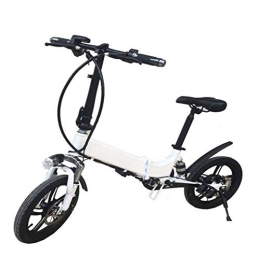 GHGJU Bike GHGJU Single Car electric bicycle 14 inch adult folding battery car mini bicycle bicycle Suitable for everyday sports and cycling (Color : White)