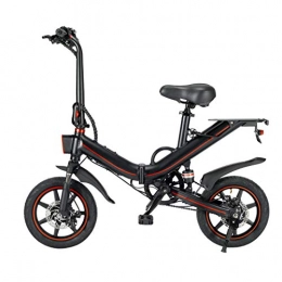 GJ688 Adult Electric Bicycle 14-Inch Pneumatic Tire 10Ah Battery 3 Riding Modes Mini Folding Bike,Black
