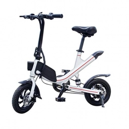 GJ688 Electric Bike GJ688 Adult Folding Electric Bicycle 250W 36V Electric Bicycle with 12 Inch Wheels 7.8Ah Large Capacity Battery, White