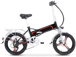 GJJSZ Electric Bike GJJSZ Folding Electric Bicycle, Variable Speed Small Portable Ultra Light 48V Lithium-Ion Battery Ebike Adult Men And Women Outdoors Adventure