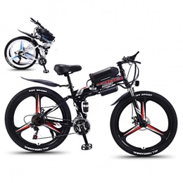 GJNWRQCY Bike GJNWRQCY 26'' Electric Bike Foldable Mountain Bicycle for Adults 36V 350W 13AH Removable Lithium-Ion Battery E-Bike Fat Tire Double Disc Brakes LED Light, Black