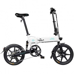 GJNWRQCY Electric Bike GJNWRQCY Folding Electric Bike for Adults 16-inch Tires Mountain Electric Bike 250W Watt Motor 6 Speeds Shift Electric Bike for City Commuting Outdoor Cycling Travel Work Out, White