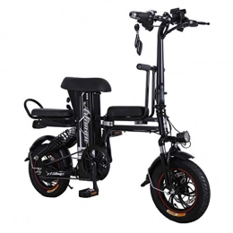 GLY Electric Bike GLY Black Folding Electric For 2 People Bicycle E Bikes Electric Bike Foldaway Ebike Folding Bike Electric Bicycles Electric Bike For Adults, L122cm / 48