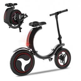 GLYIG Electric Bike GLYIG Smart Electric Bikes Portable Folding Scooter With Led Display Lighting, Collapsible Frame Travel Pedal Car, Engine Electric Bicycle(Black)