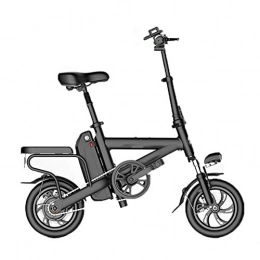 Gmadostoe Electric Bike Gmadostoe Folding E-Bike Scooter, 12 inch Portable City Electric Bike, 3 Modes Speed with LED Lighting Unisex Electric Bicycle Outdoor Riding, Black, Battery~10.4ah